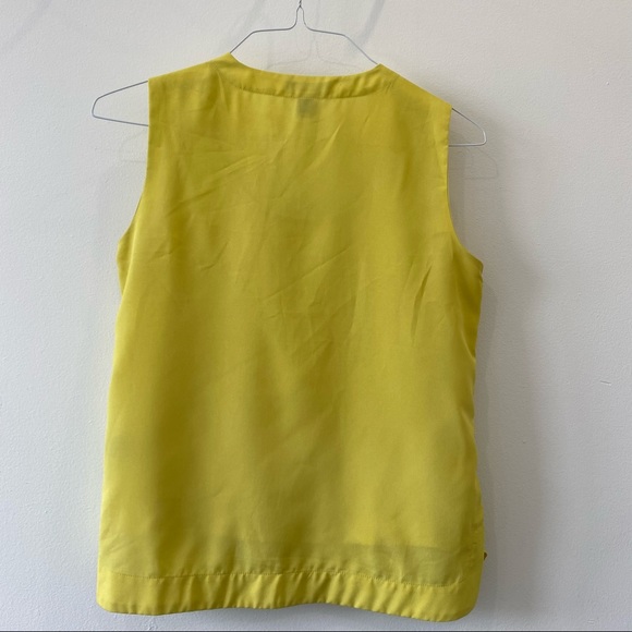 KENNETH COLE Yellow Sleeveless Draped Top - Picture 2 of 4